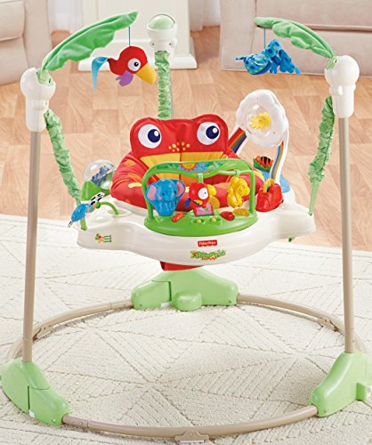 Fisher-Price Baby Bouncer Rainforest Jumperoo Activity Center with Music Lights Sounds and Developmental Toys