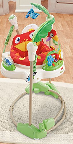 Fisher-Price Baby Bouncer Rainforest Jumperoo Activity Center with Music Lights Sounds and Developmental Toys