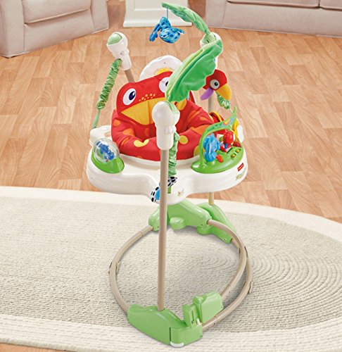 Fisher-Price Baby Bouncer Rainforest Jumperoo Activity Center with Music Lights Sounds and Developmental Toys