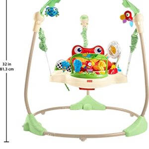 Fisher-Price Baby Bouncer Rainforest Jumperoo Activity Center with Music Lights Sounds and Developmental Toys