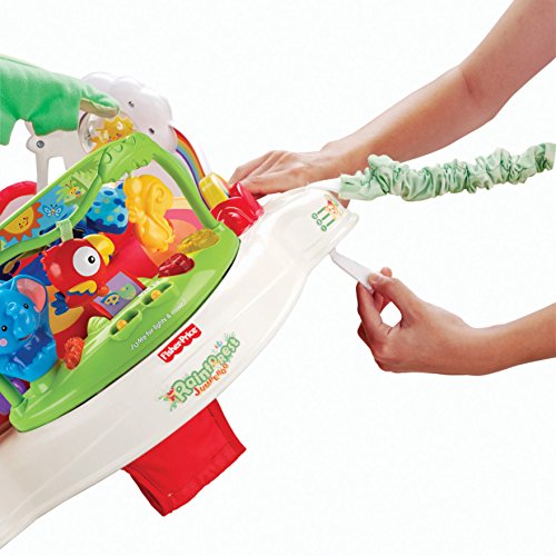 Fisher-Price Baby Bouncer Rainforest Jumperoo Activity Center with Music Lights Sounds and Developmental Toys