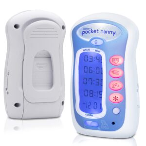 pocket nanny - baby care timer, round the clock tracker includes 4 different count up reminders for nursing sleeping changing & more to check how long it's been- soft glow nightlight for babies, kids