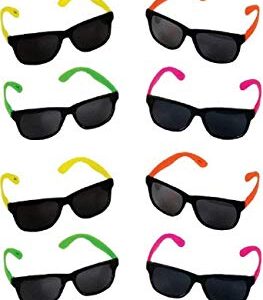 Rhode Island Novelty Assorted Neon Sunglasses, Pack of 12