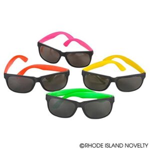 Rhode Island Novelty Assorted Neon Sunglasses, Pack of 12