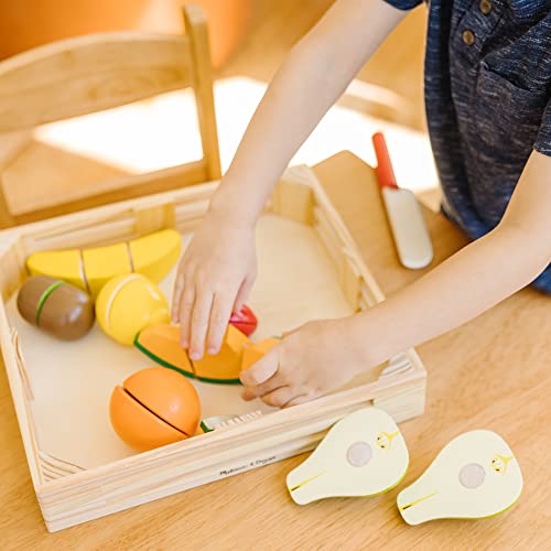 Melissa & Doug Cutting Fruit Set - Wooden Play Food Kitchen Accessory, Multi - Pretend Play Accessories, Wooden Cutting Fruit Toys For Toddlers And Kids Ages 3+