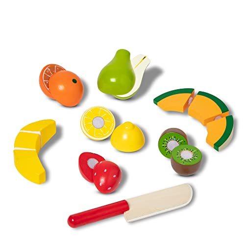 Melissa & Doug Cutting Fruit Set - Wooden Play Food Kitchen Accessory, Multi - Pretend Play Accessories, Wooden Cutting Fruit Toys For Toddlers And Kids Ages 3+