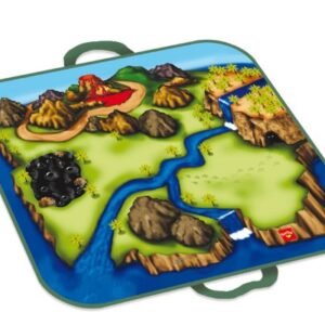 Neat Oh Dinosaur ZipBin, Convertible ToyBox 8x6x5 inches with 2Dinos, Zip Open for Pre-historic PlayMat 18 x16 inches | Zips Back Up for Strong,Sturdy,Stackable Storage,Holds upto 40 Dinos, Multicolor