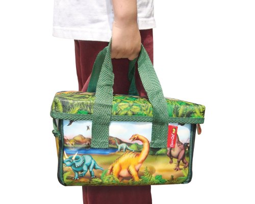 Neat Oh Dinosaur ZipBin, Convertible ToyBox 8x6x5 inches with 2Dinos, Zip Open for Pre-historic PlayMat 18 x16 inches | Zips Back Up for Strong,Sturdy,Stackable Storage,Holds upto 40 Dinos, Multicolor