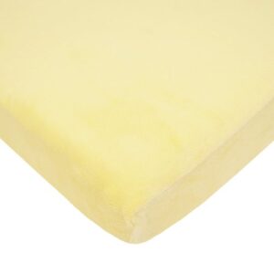 american baby company heavenly soft chenille fitted portable/mini-crib sheet, maize, for boys and girls
