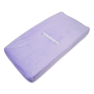 american baby company heavenly soft chenille fitted contoured changing pad cover, lavender, for girls