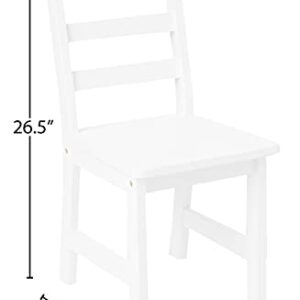 Lipper International Child's Round Table with Shelf and 2 Chairs, White