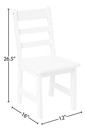 Lipper International Child's Round Table with Shelf and 2 Chairs, White