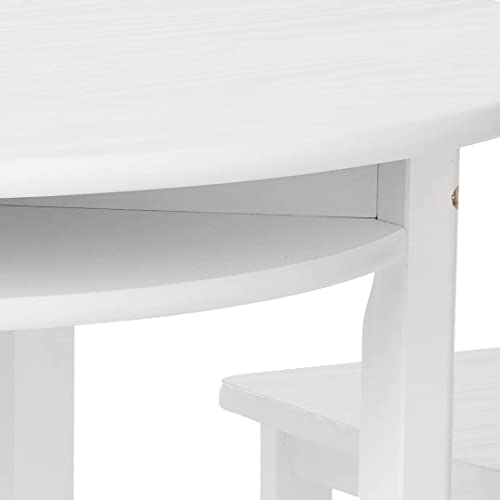 Lipper International Child's Round Table with Shelf and 2 Chairs, White