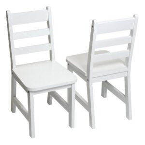 Lipper International Child's Square Table and 2 Chairs, White