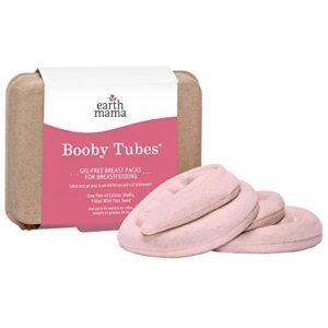 earth mama booby tubes | gel-free hot & cold compress nursing packs for breastfeeding & tender breasts, 4.2-ounce