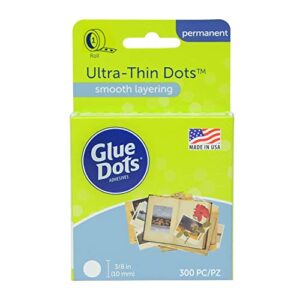 glue dots, ultra-thin dots, double-sided, 3/8", 300 dots, diy craft glue tape, scrapbooking dots, sticky adhesive glue points, liquid hot glue alternative, clear