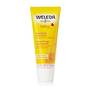 weleda baby calendula nourishing face cream, 1.7 fluid ounce, plant rich moisturizer with calendula and lanolin