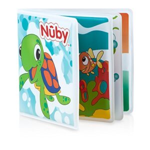 nuby bath fun time book with water-proof pages and surprise squeaker, early education, 0 m+
