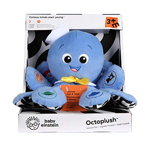 Baby Einstein Octoplush Musical Octopus Stuffed Animal Plush Toy, Age 3 Month+, Blue, 11"