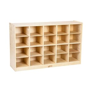 ecr4kids 20 cubby mobile tray storage cabinet, 4x5, classroom furniture, natural