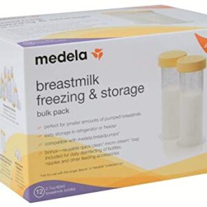 Medela Breast Milk Storage Bottles, 2.7 Ounce Containers, Leak Proof Lids, Breastmilk Freezer or Refrigerator Storage, Made Without BPA , 12 Count (Pack of 1 )