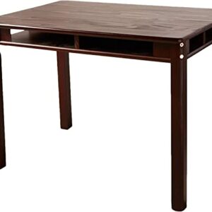Lipper International Child's Rectangular Table with Shelves and 2 Chairs, Espresso Finish, 32 3/4" x 23 1/4" x 24"