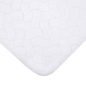 american baby company waterproof embossed quilt-like flat reusable portable/mini-crib size protective mattress pad cover for babies, adults and pets, white 24" x 38"