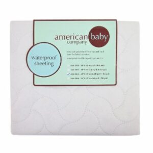 American Baby Company Waterproof Embossed Quilt-Like Flat Reusable Portable/Mini-Crib Size Protective Mattress Pad Cover for babies, adults and pets, White 24" X 38"