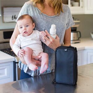 J.L. Childress Pack 'N Protect Cooler - Insulated Bag for Glass Baby Bottles & Food Containers - Dividers & Shelves - Insulated & Leak Proof Bottle Bag - Breastmilk Cooler Bag for Travel - Black