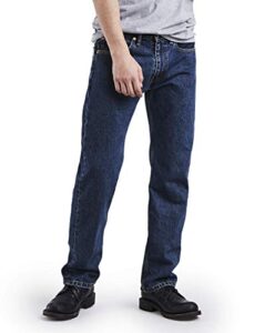 levi's men's 505 regular fit jeans (also available in big & tall), dark stonewash, 36w x 32l