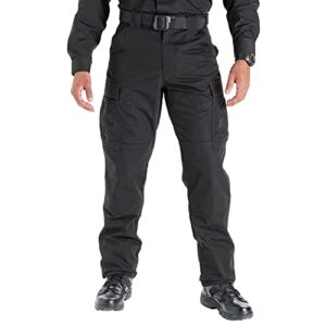 5.11 tactical men's ripstop tdu pants, black, large/regular