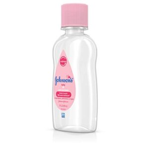 Johnson's Baby Oil, Pure Mineral Oil to Prevent Moisture Loss, Hypoallergenic, Original 3 fl. oz