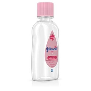 Johnson's Baby Oil, Pure Mineral Oil to Prevent Moisture Loss, Hypoallergenic, Original 3 fl. oz