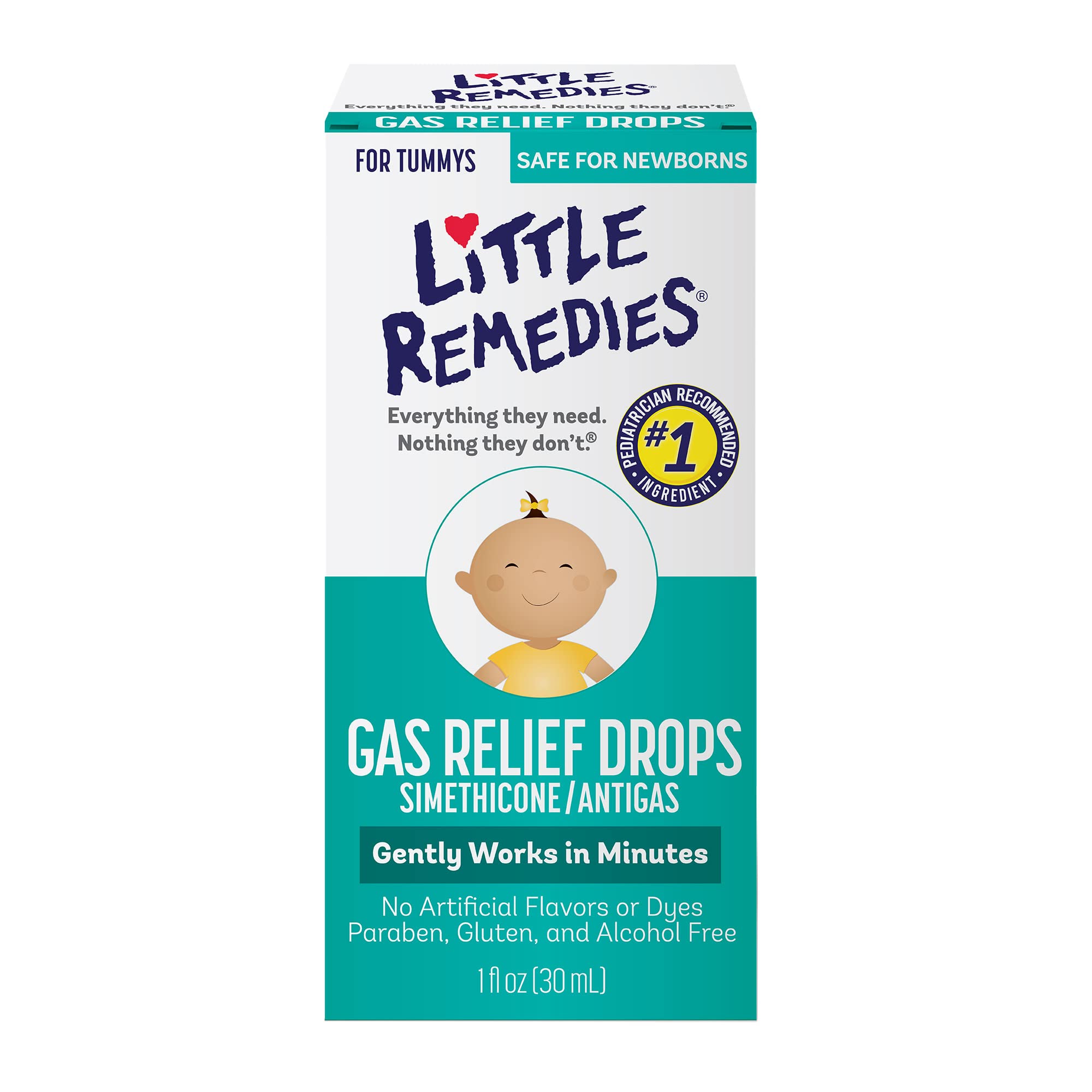 Little Remedies Gas Relief Drops | Natural Berry Flavor | 1 oz. | Pack of 1 | Gently Works in Minutes | Safe for Newborns