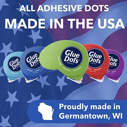 Glue Dots Permanent Dot N' Go Craft Dispenser with 200 (.375 Inch) Adhesive Dots (04484), red