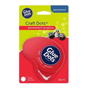 Glue Dots Permanent Dot N' Go Craft Dispenser with 200 (.375 Inch) Adhesive Dots (04484), red