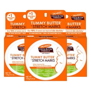 palmer's cocoa butter formula tummy butter balm for stretch marks and pregnancy skin care, 4.4 ounces (pack of 3)
