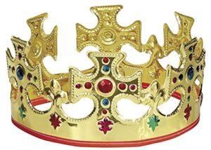 gold plastic king crown - one size, 1 pc