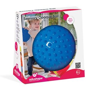 edushape the original sensory ball for baby - 7” solid primary color baby ball that helps enhance gross motor skills for kids aged 6 months & up - pack of 1 vibrant and unique toddler ball for baby
