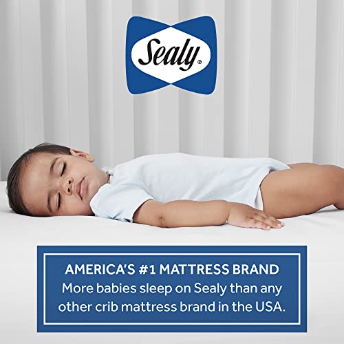 Sealy Soybean Foam-Core Waterproof Baby Crib Mattress and Toddler Mattress - Lightweight Soybean Foam-Core, Greenguard Air Quality Certified - Made in USA, 52"x28"