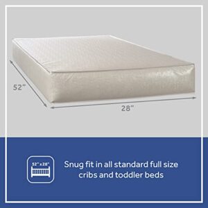 Sealy Soybean Foam-Core Waterproof Baby Crib Mattress and Toddler Mattress - Lightweight Soybean Foam-Core, Greenguard Air Quality Certified - Made in USA, 52"x28"