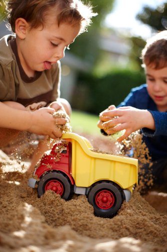 Green Toys Dump Truck in Yellow and Red - BPA Free, Phthalates Free Toys for Gross/Fine Motor Skill Development. Pretend Play , Red/Yellow