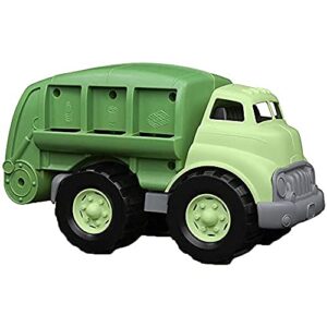 green toys recycling truck in green color - bpa and phthalates free garbage truck for improving gross motor, fine motor skills. kids play vehicles