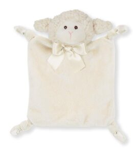 bearington baby wee lamby, small lamb stuffed animal lovey security blanket, 8" x 7"