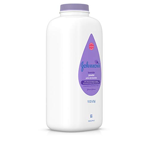 Johnson's Lavender Baby Powder with Naturally Derived Cornstarch, Hypoallergenic and Paraben Free, 15 oz