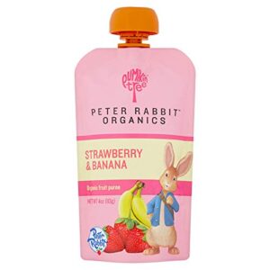 peter rabbit organics strawberry and banana pure fruit snack, 4 ounce(pack of 10)