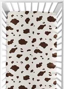 wild west cowboy fitted crib sheet for baby and toddler bedding sets by sweet jojo designs - cow print