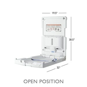 2020 Foundations Vertical Surface Mount Baby Changing Station (Ez Mount Backer Plate Not Included), Light Gray