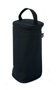 j.l. childress breastmilk cooler bag - ice pack included - insulated & leak proof newborn bottle bag - fits 1-2 bottles - bottle bag for daycare - breastmilk cooler bag for travel - black