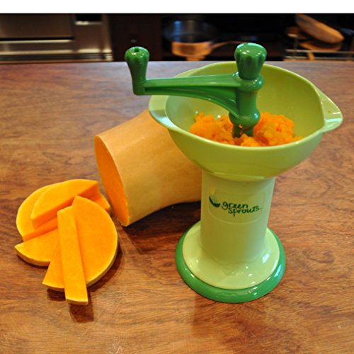 green sprouts Fresh Baby Food Mill - Easily Purees Food for Baby, Separates Seeds & Skins, Compact Size, No Batteries or Electricity Needed, Dishwasher Safe